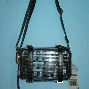 Disney Mickey Mouse Clear Clutch with Removable and Adjustable Black Strap NWT